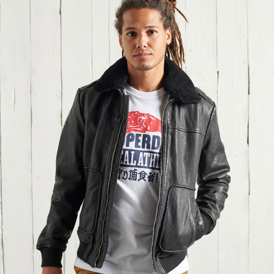 Superdry Ανδρικό δερμάτινο jacket